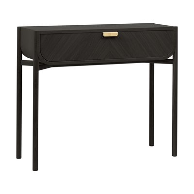 Console en noyer avec 1 tiroir, poignée en laiton, MARIUS HARTO