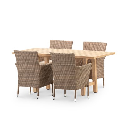 Salon de jardin, 4 chaises, SIENA & BOLONIA DEFORA HOME