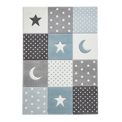 Kids Spots, Moons and Stars Patchwork Patterned Rug SO'HOME