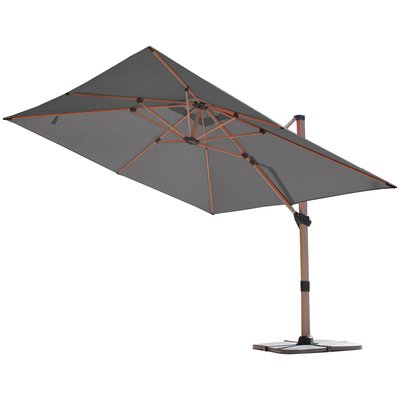 Parasol déporté rectangulaire structure  - Effet bois IMAGIN