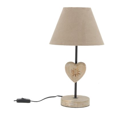 Lampe à poser en métal et bois Coeur AUBRY GASPARD