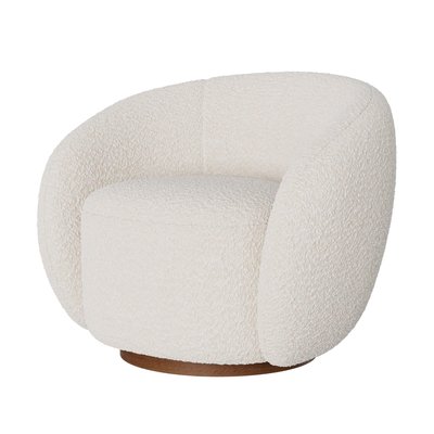 Fauteuil pivotant en tissu bouclé - NAYA RENDEZ-VOUS DÉCO