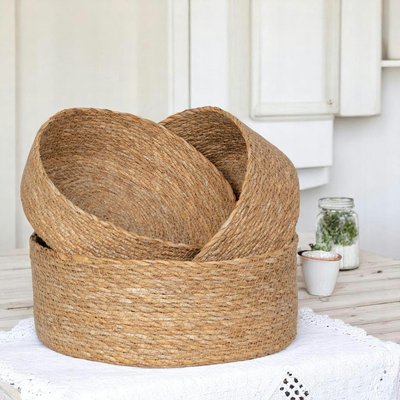 Petit panier de rangement rond en jonc de mer (lot de 3) PIER IMPORT