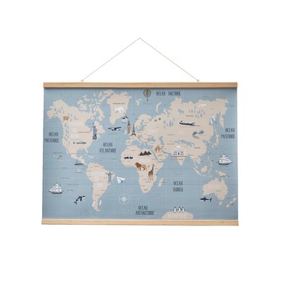 Carte du Monde mappemonde murale papier VERTBAUDET