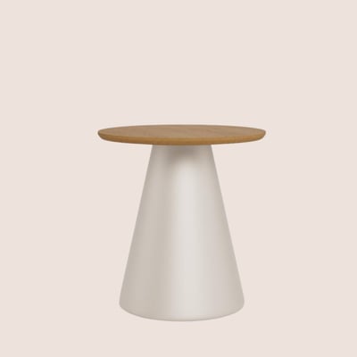Bout de canapé rond en bois et métal grège D45 - GIROLLE HELLIN, DEPUIS 1862