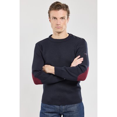 Pull col v avec coudiere homme on sale