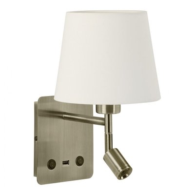 Applique Tête De Lit Laiton Lampe Et Liseuse Room2 Usb MILLUMINE