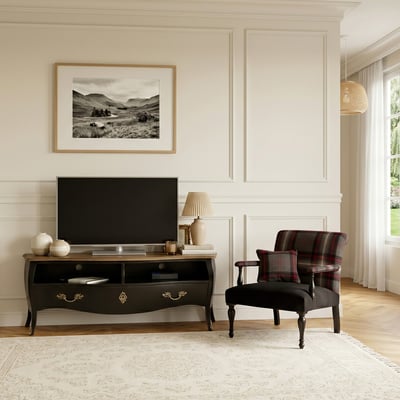 Meuble tv style shabby chic en chêne ALIENOR ROBIN DES BOIS