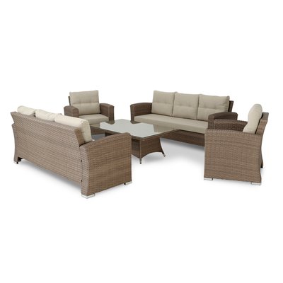 Salon de jardin 8 places, rotin, BOLONIA DEFORA HOME