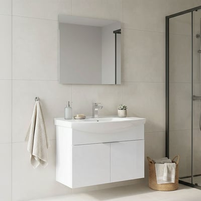 Шкафчик для ванной с раковиной и зеркалом, Purus / Пурус SO'HOME