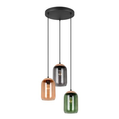 Suspension verre 3 lampes multicolores Cork TRIO