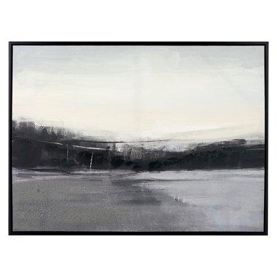 80 x 60cm Monochrome Landscape Canvas with Black Frame SO'HOME