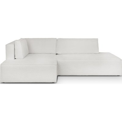 Canapé d'angle à gauche convertible 3 places en tissu bouclé - BARANI HOMIFAB