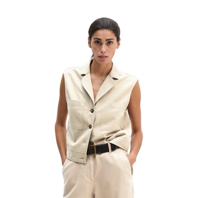 Gilet relaxed en mélange de coton bio, de lyocell et de lin MARC O'POLO