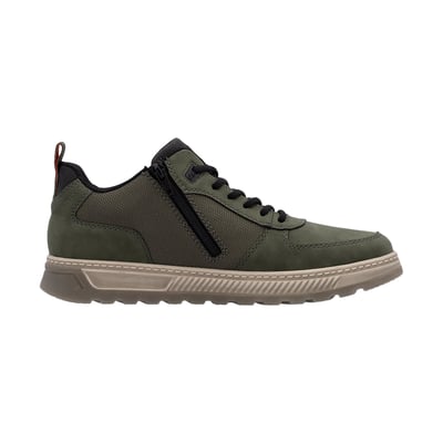 Sneakers noires à talon plat avec un zip et des lacets ronds RIEKER