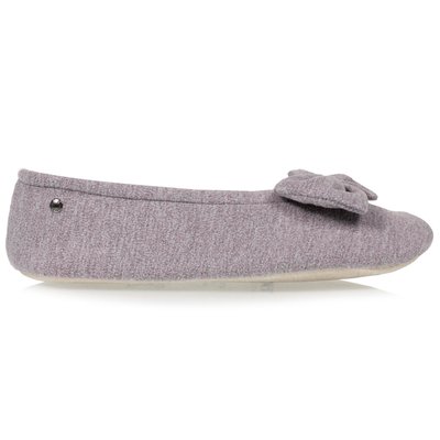 Chaussons Ballerines Grand Nœud, en polaire recyclée ISOTONER