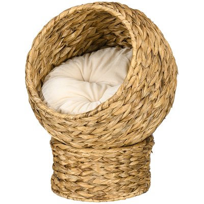 Panier chat coussin inclus beige marron PAWHUT