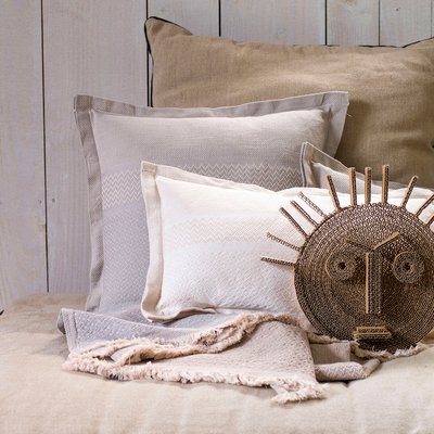 Housse de coussin en Coton/Lin, SLOW LIFE LE JACQUARD FRANCAIS
