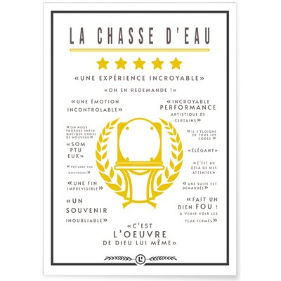 Affiche Toilettes : 'La Chasse d'Eau' L'AFFICHERIE