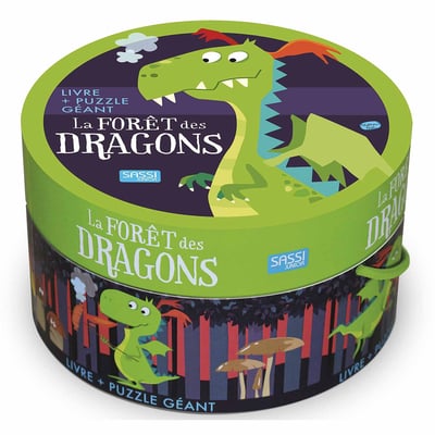 puzzle géant et livre Forêt des dragons SASSI