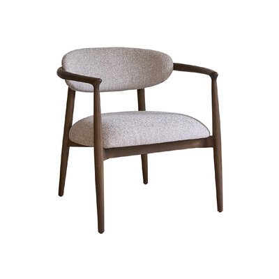 Fauteuil en bois et tissu texturé  CÔME BERAH GETAH