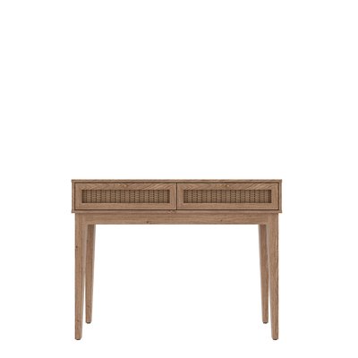 Boho Oak Rattan Desk SO'HOME