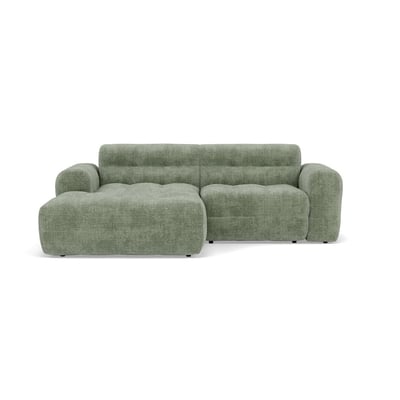 Canapé d'angle gauche en velours texturé, DIANE BEST MOBILIER