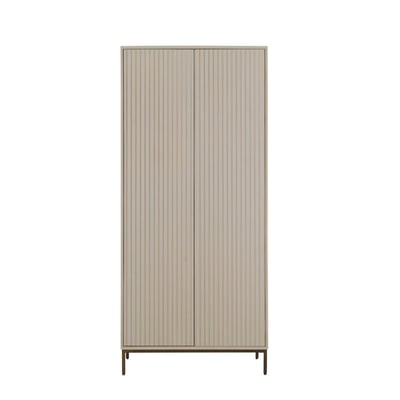 Armoire de chambre en bois beige sable CORTINA PIER IMPORT