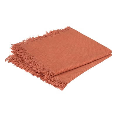 2 Serviettes de tables a franges en coton EDEN