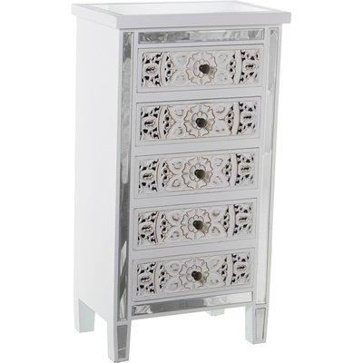 Chiffonnier en bois, 5 tiroirs, élégance vieillie RECOLLECTION