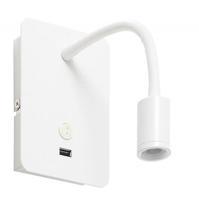 Applique Tête De Lit Blanche Flexible Focus Avec Port Usb MILLUMINE