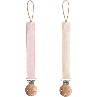 Lot de 2 attaches-sucettes en lin MUSHIE