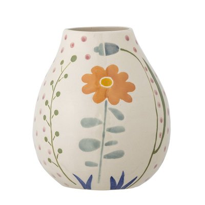 Vase peint motif floral grès  TAZA BLOOMINGVILLE