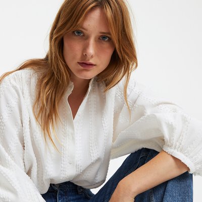 Overhemd met maokraag en ballonmouwen LA REDOUTE COLLECTIONS