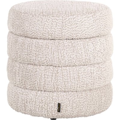Pouf rond  effet bouclette douceur et confort salon RECOLLECTION