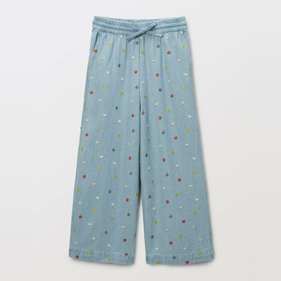 Pantalon taille élastiquée large brodé MONOPRIX