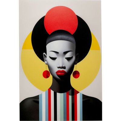 Tableau en verre femme retro rouge 80x120cm KARE DESIGN