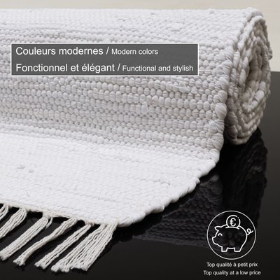 Tapis réversible coloré en coton tissé à la main - Happy Cotton THEKO