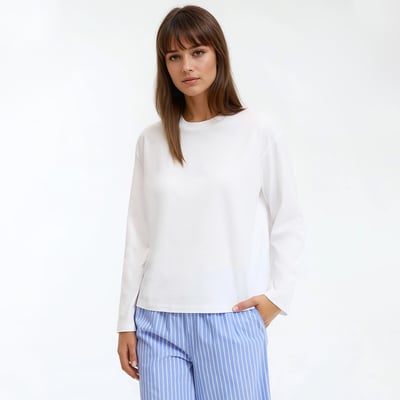 Top de pijama em jersey de algodão puro LA REDOUTE COLLECTIONS