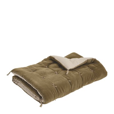 Edredon sur-matelas en velours BLANC D’IVOIRE