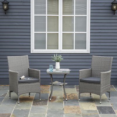 Ensemble salon de jardin 2 places gris OUTSUNNY