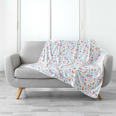Plaid flanelle Princesse et licorne DOUCEUR D'INTÉRIEUR
