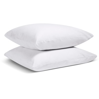 Lot de 2 Taies d'oreiller unie PERCALE DE COTON BLEU CALIN