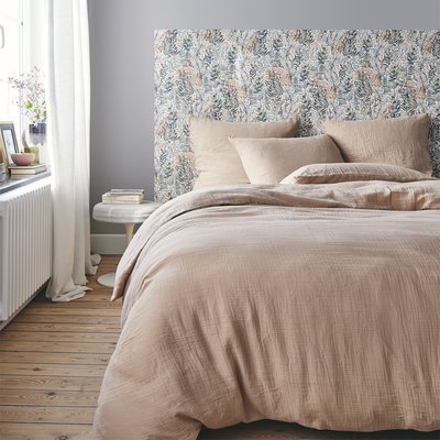 Parure de lit Housse de couette + Taie rectangle en gaze de coton lavée, TENDRESSE ESSIX
