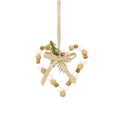 Suspension de noël décorative coeurs en bois H11 SIA DECO