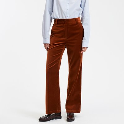 Pantalon flare en velours ras, Signature QUENTIN LA REDOUTE COLLECTIONS