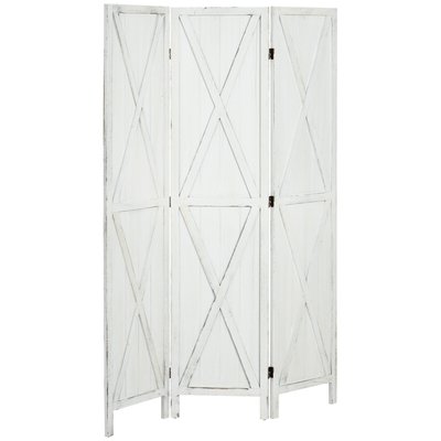 Paravent intérieur 3 panneaux croisillons style campagnard chic HOMCOM