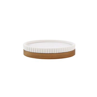 Porte savon Hamilton effet pierre et acacia TOILINUX