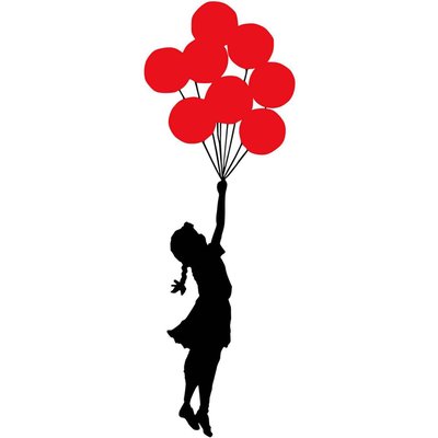 Décoration murale en métal Acess Fille avec ballons HANAH HOME