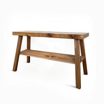 Скамейка с полкой из массива карагача, 100см SO'HOME